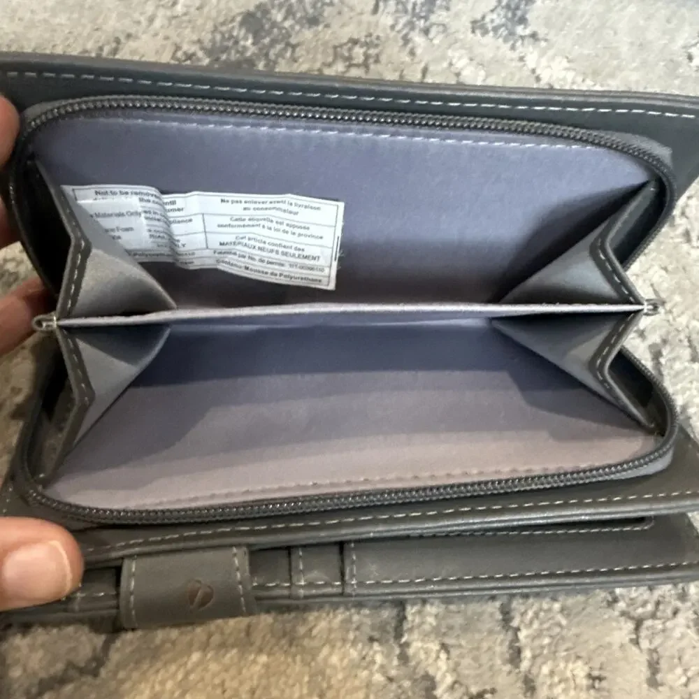 Shag Wear Womens Vegan Wallet Buffalo Animal Clutch Zipper Gray